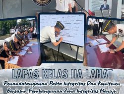 Lapas Kelas IIA Lahat Gelar Apel Penandatanganan Pakta Integritas dan Komitmen Zona Integritas 2026
