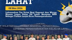 Lapas Kelas IIA Lahat Bersama BNN Gelar Tes Urine bagi Pegawai dan Warga Binaan