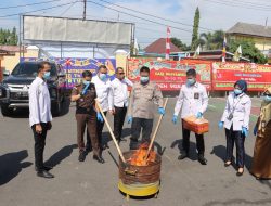 Satresnarkoba Polres Lahat Musnahkan Barang Bukti Sabu dan Ganja Hasil Pengungkapan Kasus Narkotika