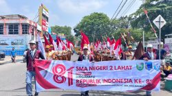 SMAN 2 Lahat Meriahkan Pawai Pembangunan HUT RI ke-81