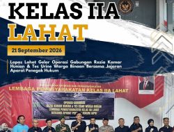 Lapas Lahat Gelar Razia Kamar Hunian dan Tes Urine Bersama APH