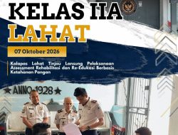 Kalapas Lahat Tinjau Pelaksanaan Assessment Rehabilitasi dan Re-Edukasi Berbasis Ketahanan Pangan