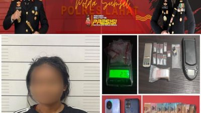 Perempuan Diduga Pengedar Sabu Diamankan Satres Narkoba Polres Lahat di Kikim Tengah