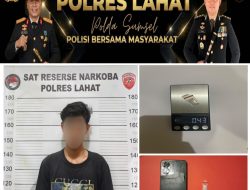 Satresnarkoba Polres Lahat Amankan Pria di Merapi Barat, Satu Paket Diduga Sabu Disita