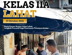 Lapas Lahat Gelar Razia Kamar Hunian, Perkuat Deteksi Dini Gangguan Keamanan