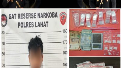 Satresnarkoba Polres Lahat Amankan Pria dan 13 Paket Diduga Sabu di Karang Anyar