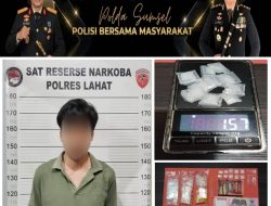 Polsek Kikim Timur dan Satresnarkoba Polres Lahat Amankan Pria, 10 Paket Diduga Sabu Disita