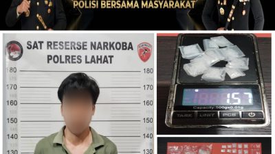 Polsek Kikim Timur dan Satresnarkoba Polres Lahat Amankan Pria, 10 Paket Diduga Sabu Disita